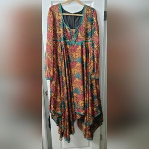 The Hippie Shake handkerchief hem floral  maxi dress